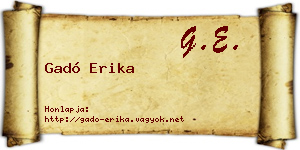 Gadó Erika névjegykártya